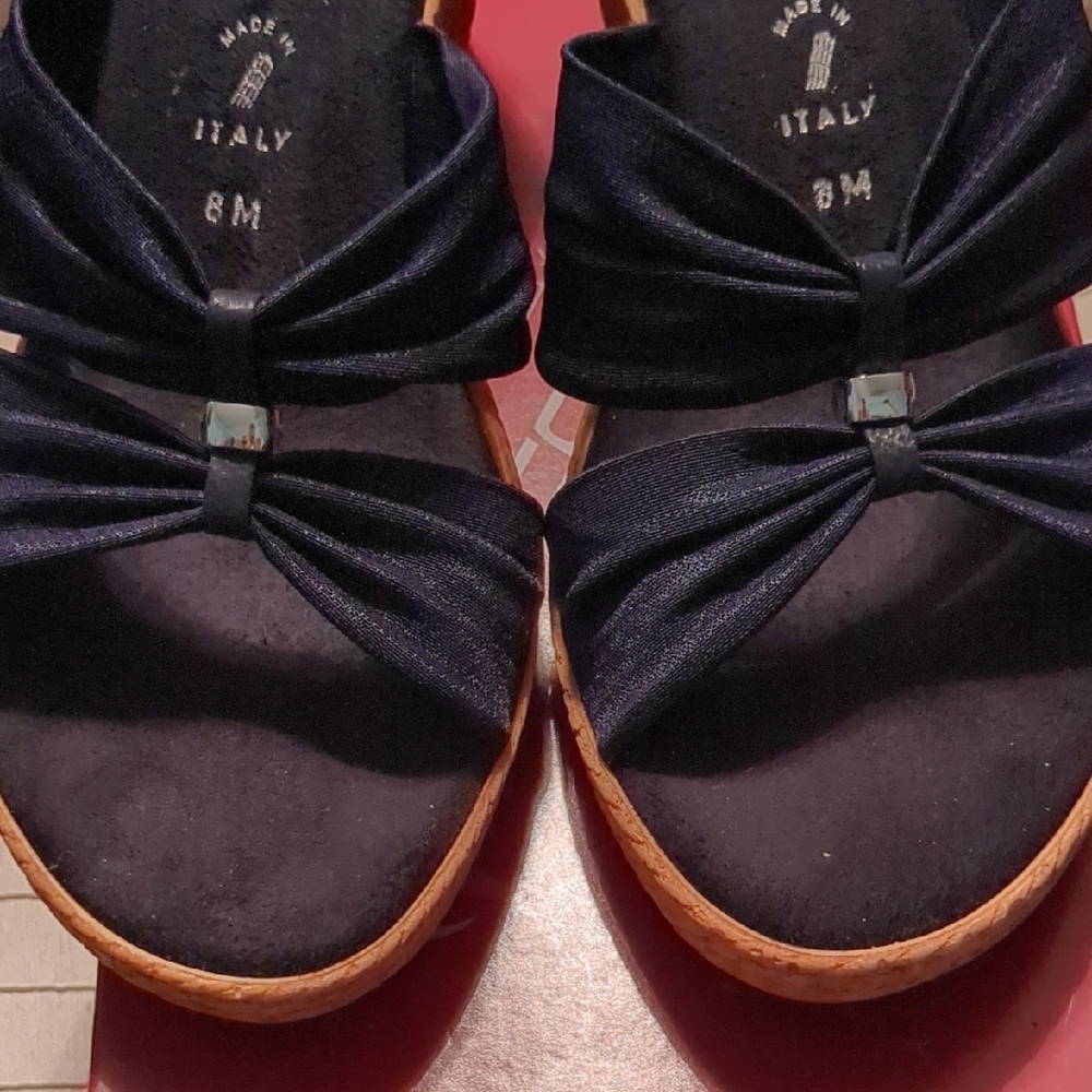 Italian Shoemakers Blue Wedge Shoes - Picture 2 of 7